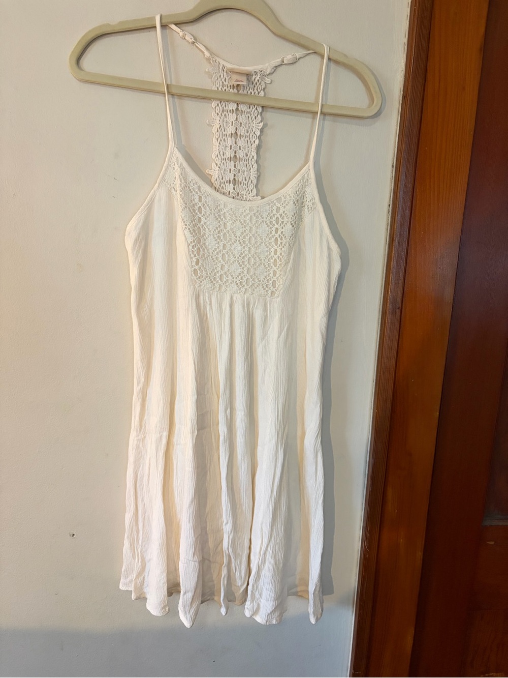 Mossimo Supply Co. White Crochet Racerback Tank